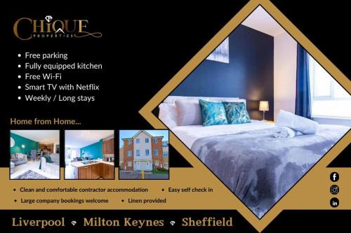 Milton Keynes House | 4BR Contractor Town House 2.5bathrooms, 2 free parking spaces managed by Chique Properties