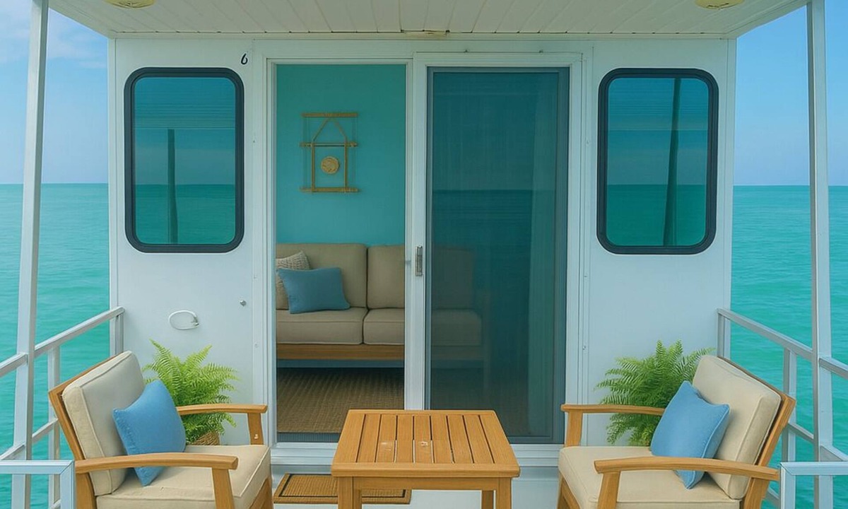 Great Exuma Boat Rental | Water Glamping over turquoise blue water.