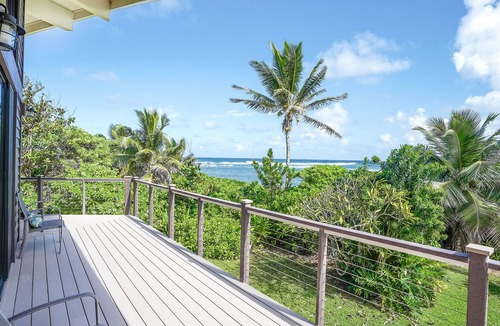 Anahola House | Beachfront estate with ocean views, private hot tub, beach gear & enclosed yard