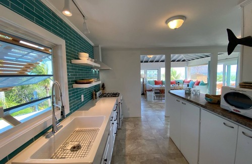 Farmer's Hill House | Fair Winds: Tropical Beach House, Stunning Ocean View, Pool, Steps to the Beach!