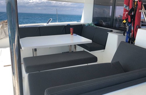 Lubbers Quarters Cay Boat Rental | Luxurious Foutaine Pajot Saba 50 Catamaran. Six cabin, six bathroom layout.