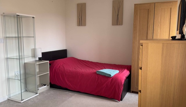 A light spacious room,with sofa and single bed. Private bathroom with shower.