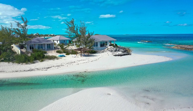 Always Calm Beach. No Estate like this in Exuma! Brand New on protected sand bar