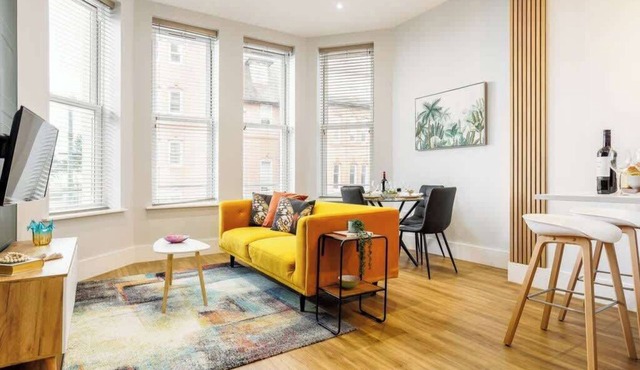 Classy, Coastal 1-Bed Apt w/Free Gym & Wi-Fi