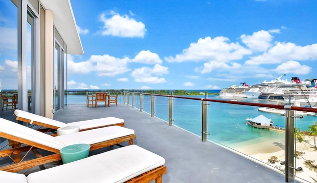 Margaritaville Waterpark Three Bedroom Residence with Kitchen and Balcony.