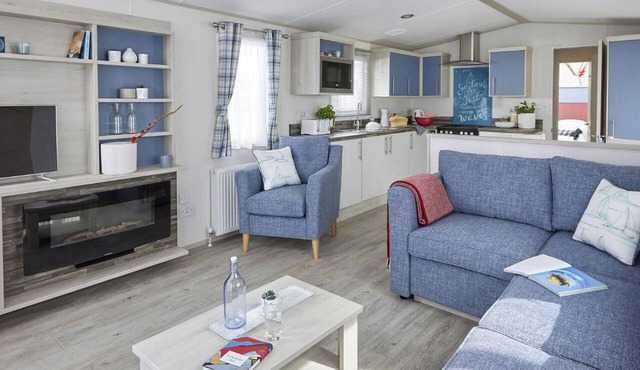 New in 2020 - 12ft wide caravan with one double, one twin.