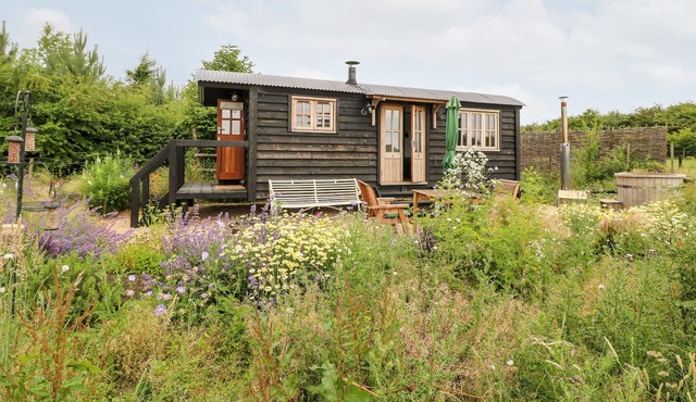 NOMAD (SHEPHERDS HUT, pet friendly, with hot tub in Kibworth