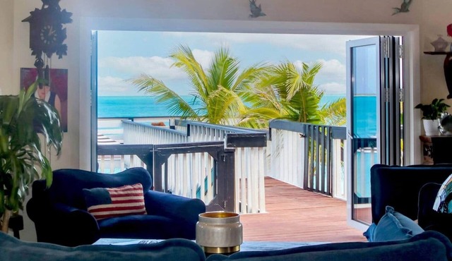 Recently renovated beachfront home with Vanishing Edge pool on Tar Bay!