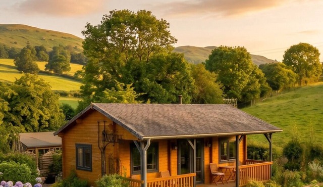 Rural cosy cabin with log burner on the lowlands of the famous Malvern Hills.