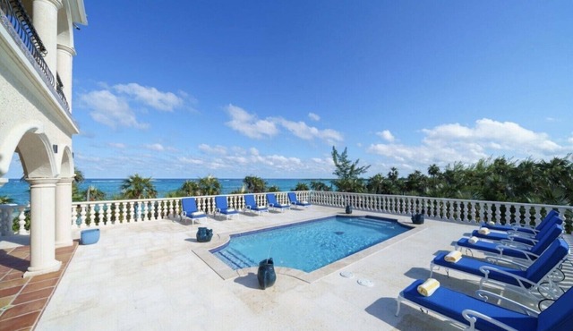 Secluded Private Pink-Sand Beach-Front Grand 3-Home Mediterranean Estate w/Pool