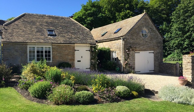 Small converted barn in peaceful village setting.