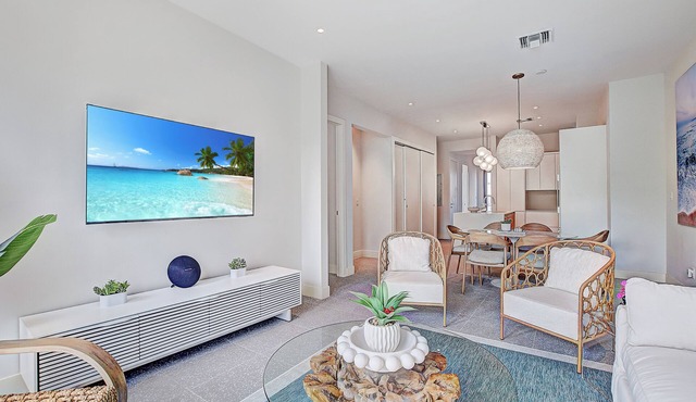 Spacious 3-bedroom condo in gated community near beach, with gym + pool