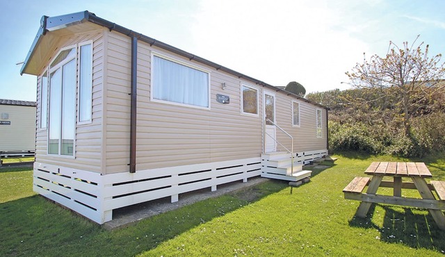 Stylish 12ft-wide caravan with one double and two twin.