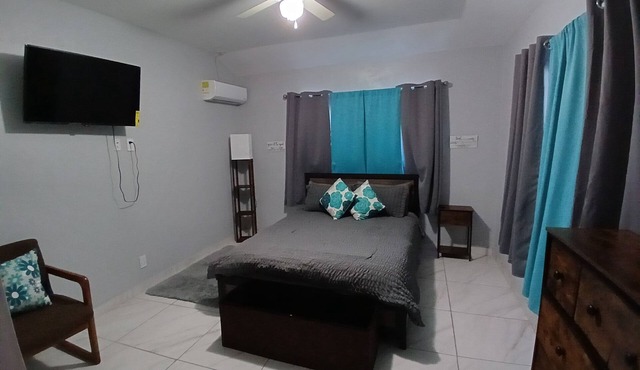 Tranquil 1-bedroom apartment with AC in vibrant central Nassau.